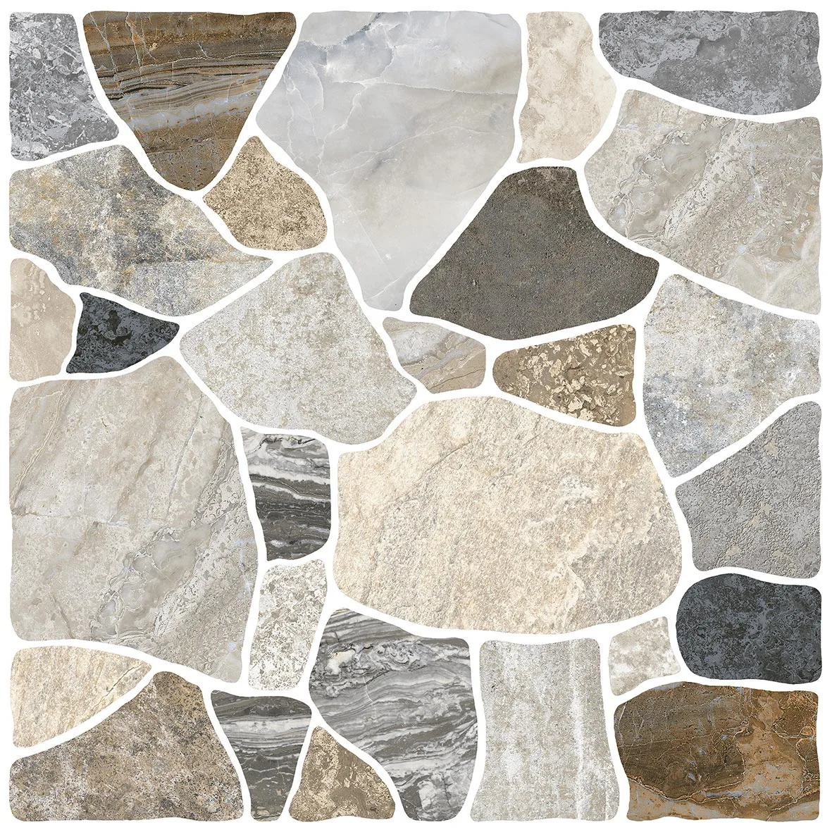45x45 Sorrento Açık Gri & Kahve Mix — 2