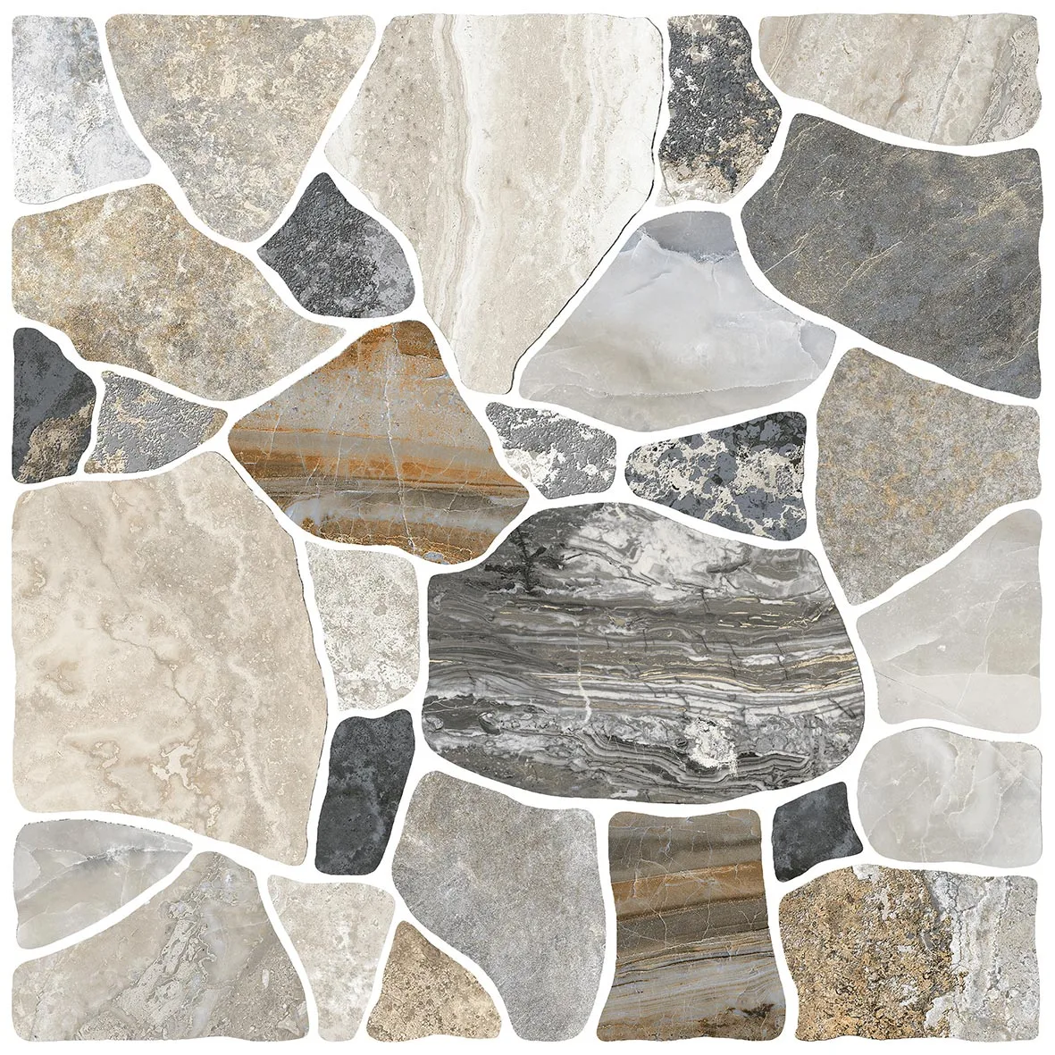 45x45 Sorrento Açık Gri & Kahve Mix — 3