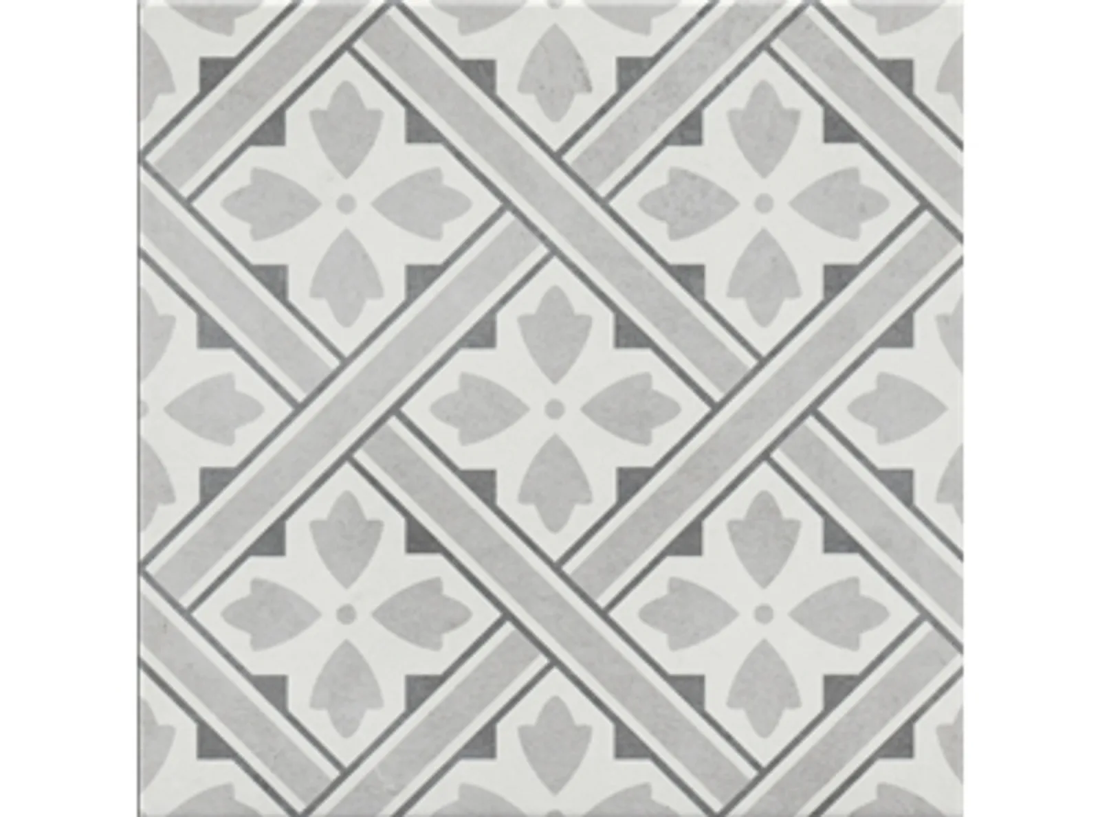 Ornament Mat Gri Geometrik Sırlı Granit