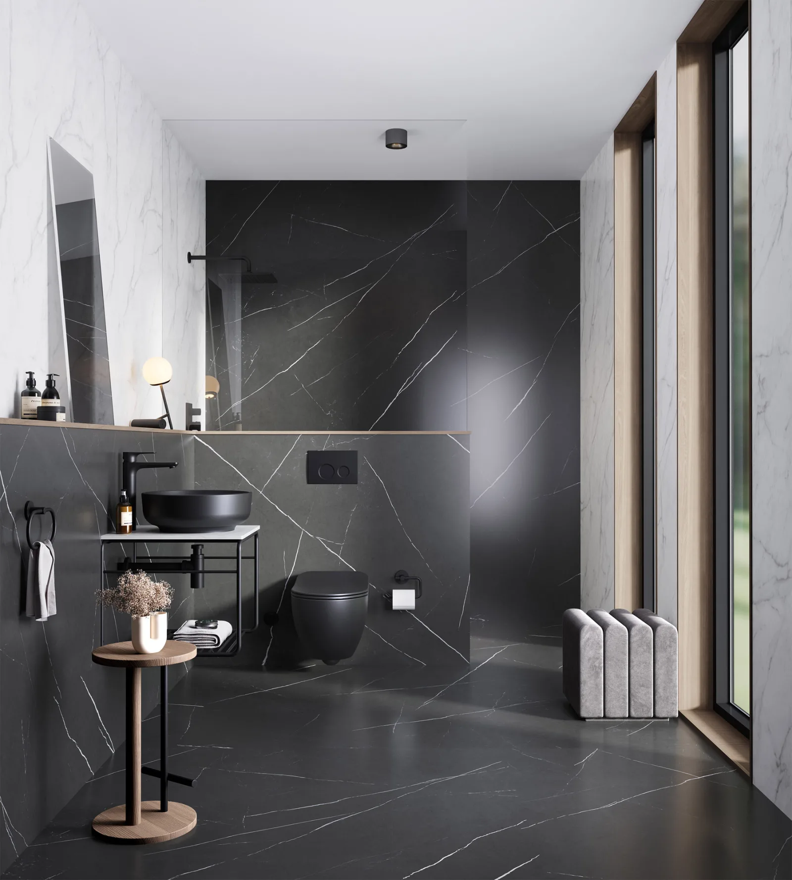 Pietra Nero Mat Porselen Karo 120X280 — 4