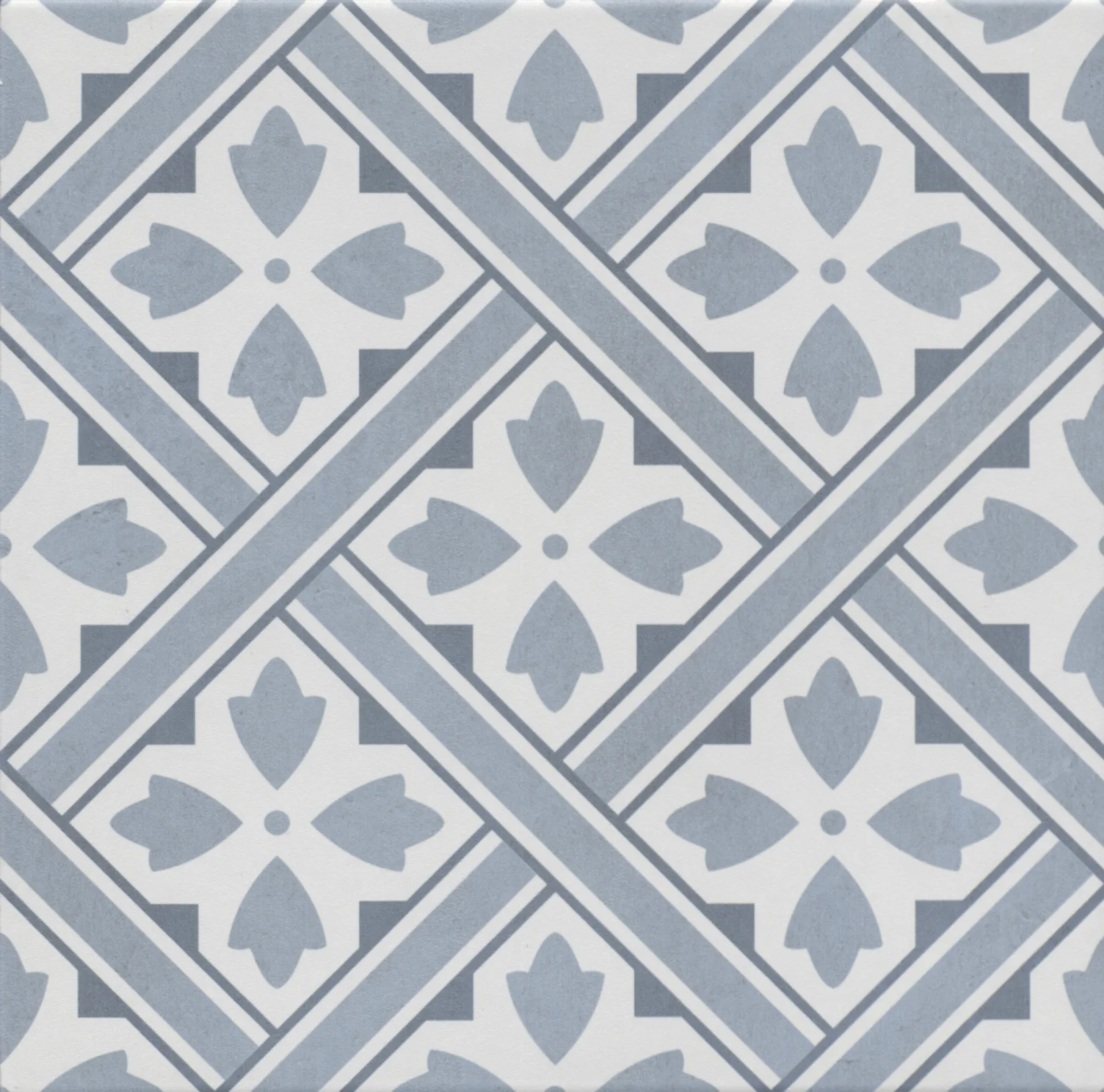 Ornament Mat Mavi Geometrik Sırlı Granit