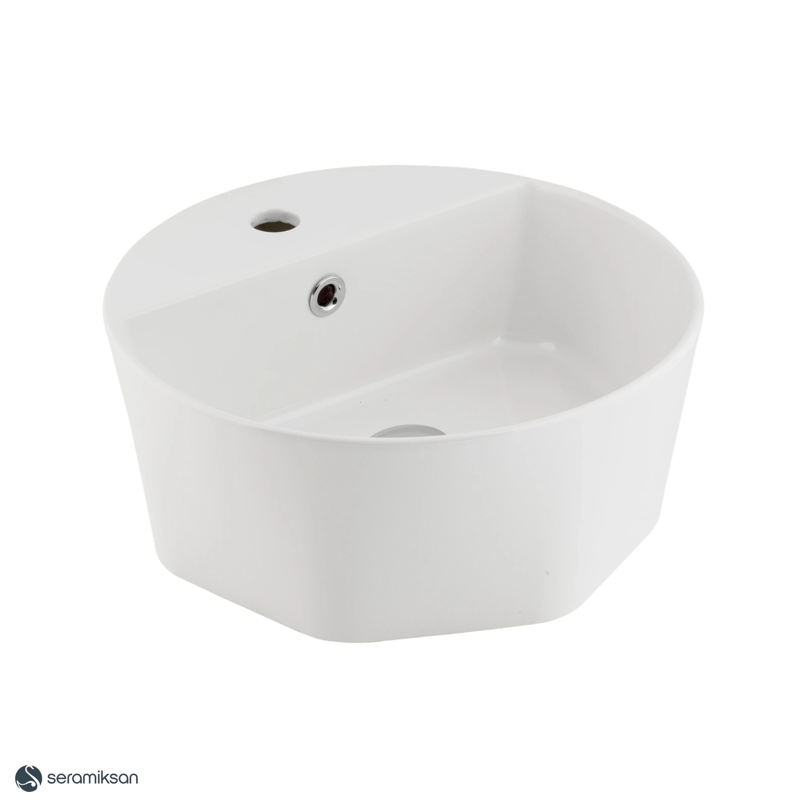 STELLA TEZGAH ÜSTÜ YUVARLAK LAVABO BATARYA DELİKLİ 42CM