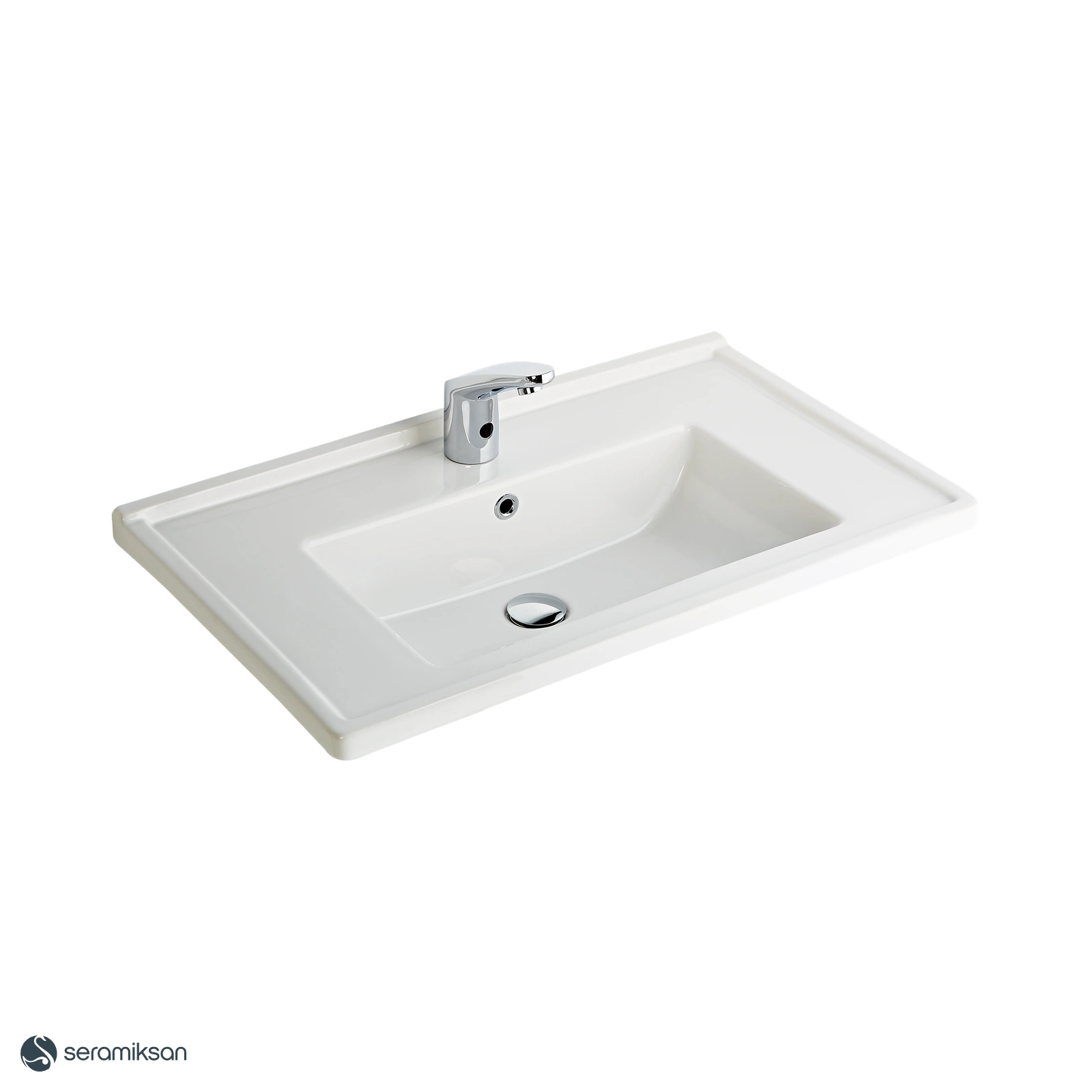 SILVA KARE ETAJERLI TEZGAH ÜSTÜ LAVABO 80CM