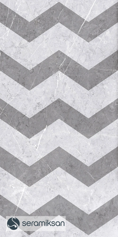 60*120 PALERMO GEOMETRİK MOTİF AÇIK GRİ