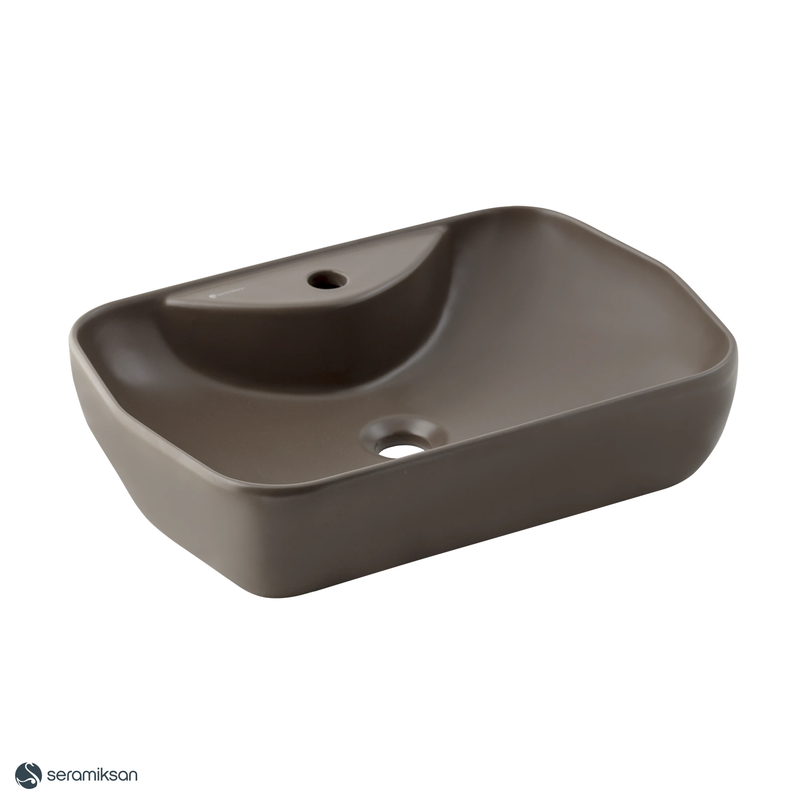 LUCIDA MAT METALİK KAHVE TEZGAH ÜSTÜ LAVABO BATARYA DELİKLİ