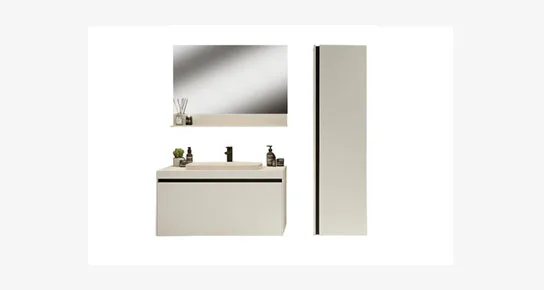 MERKÜR  BANYO DOLABI SET 80 CM LK MAT EKRU
