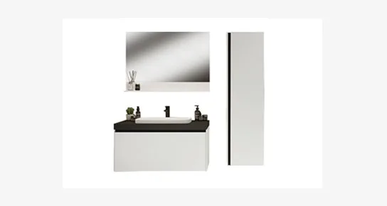 MERKÜR  BANYO DOLABI SET 100 CM LK MAT BEYAZ