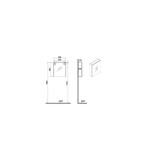 Base Lite Asimetrik Aynalı Banyo Dolabı — 5
