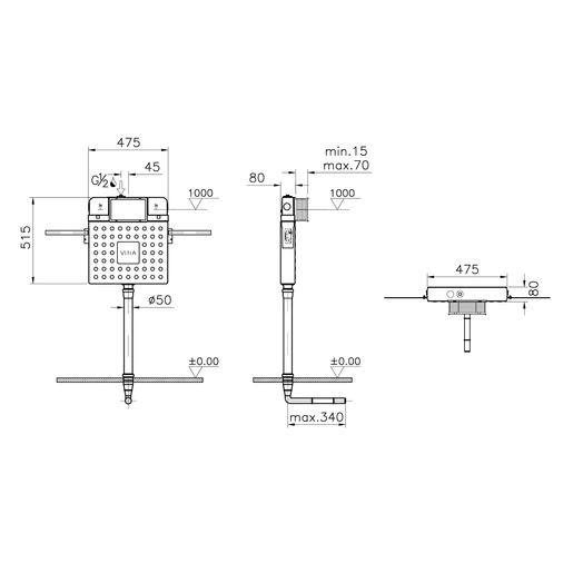 V-Fix Prime 8cm Helataşları için Gömme Rezervuar — 2