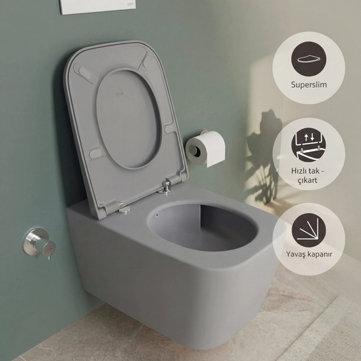 Metropole Square QuantumFlush Asma klozet — 2