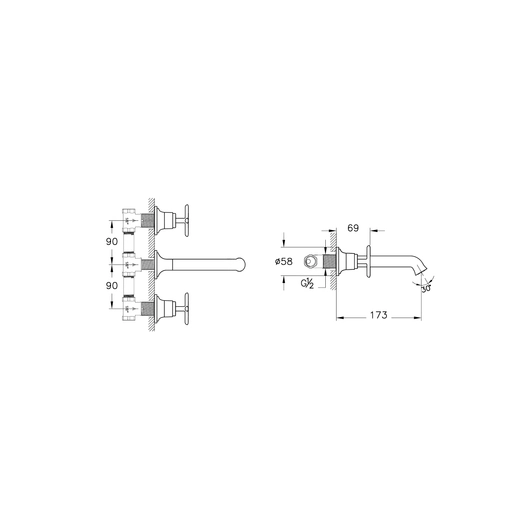 Origin Classic Ankastre Lavabo Bataryası — 2