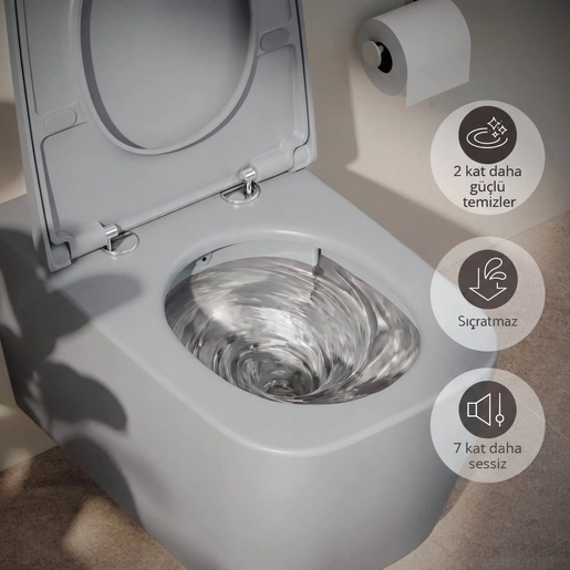 Metropole Square QuantumFlush Asma klozet — 3